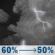 Thursday Night: Showers and thunderstorms likely. Mostly cloudy, with a low around 63. Southwest wind 8 to 16 mph, with gusts as high as 26 mph. Chance of precipitation is 60%. Thursday Night: Showers And Thunderstorms Likely