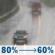 Thursday: Rain. Mostly cloudy. High near 55, with temperatures falling to around 38 in the afternoon. West wind 12 to 15 mph, with gusts as high as 25 mph. Chance of precipitation is 80%. New rainfall amounts less than a tenth of an inch possible. Thursday: Light Rain