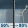 Today: Patchy fog and a slight chance of rain showers before 9am, then a chance of rain showers and patchy fog between 9am and noon, then showers and thunderstorms. Cloudy, with a high near 61. South wind 6 to 10 mph, with gusts as high as 21 mph. Chance of precipitation is 90%. New rainfall amounts between a quarter and half of an inch possible. Today: Patchy Fog then Showers And Thunderstorms