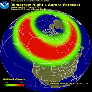 Auroral Viewline Forecast - Tomorrow